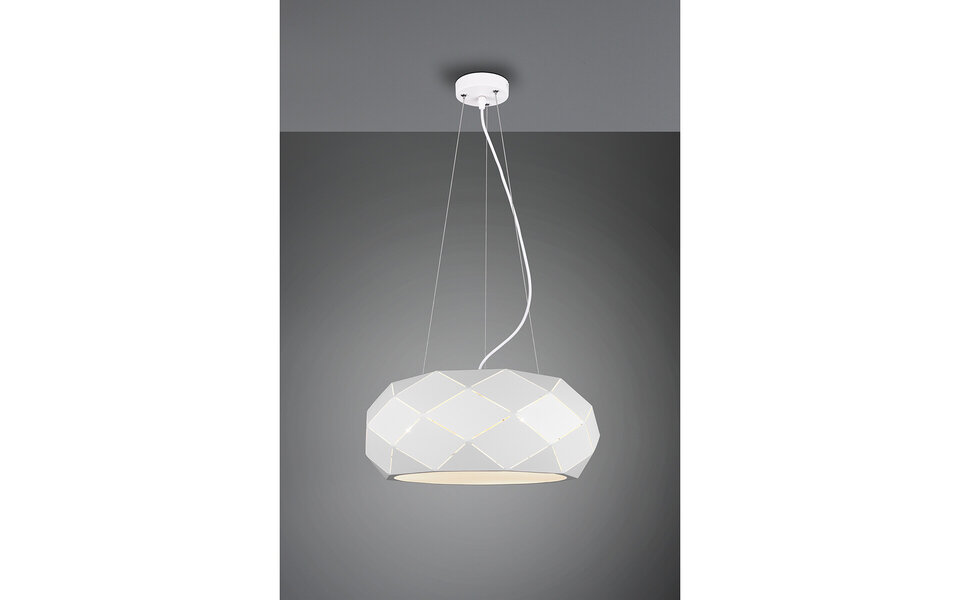 HLW LED LED Pendant Lamp Matte White - 3-light Round Aluminum with E27 Fitting