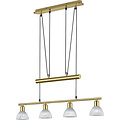 Stylish White & Gold LED Pendant Lamp Trion Levino - Warm White 3000K, 4-light, Matte Gold