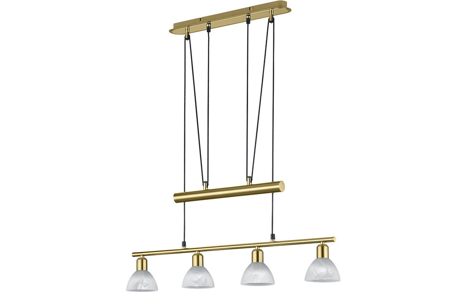 HLW LED Stijlvolle Witte & Gouden LED Hanglamp Trion Levino - Warm Wit 3000K, 4-lichts, Mat Goud