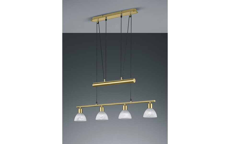 HLW LED Stylish White & Gold LED Pendant Lamp Trion Levino - Warm White 3000K, 4-light, Matte Gold