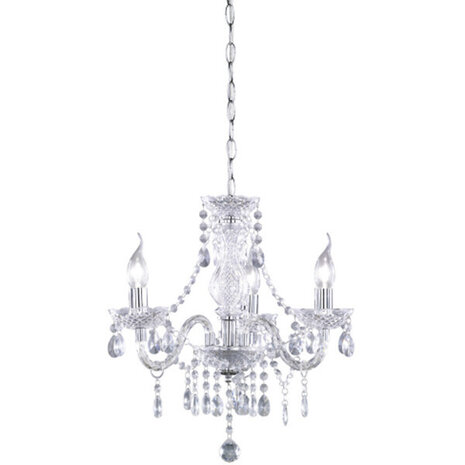 LED Kroonluchter Trion Lucy - 3-lichts, E14 fitting, helder aluminium design LED Kroonluchter Trion Lucy - 3-lichts, E14 fitting, helder aluminium design