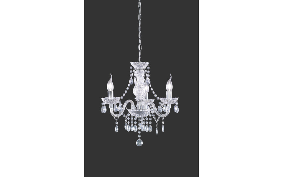 HLW LED LED Kroonluchter Trion Lucy - 3-lichts, E14 fitting, helder aluminium design