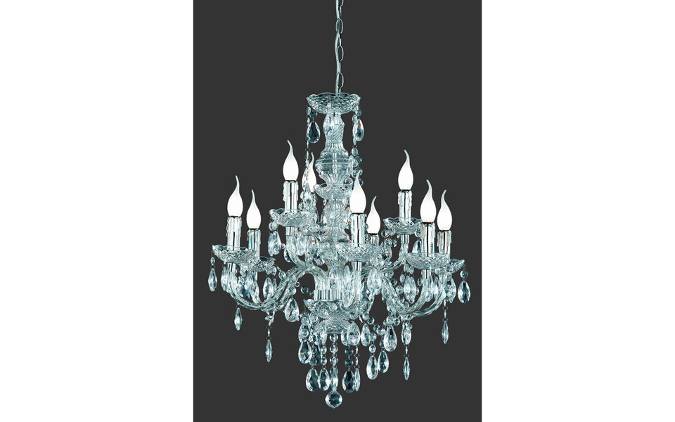 HLW LED LED Kroonluchter Trion Lucy - 9-lichts Rond Mat Chroom Aluminium