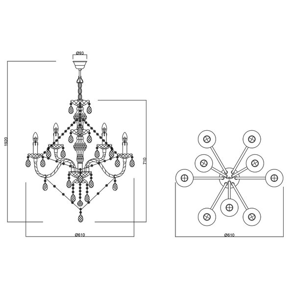 HLW LED LED Kroonluchter Trion Lucy - 9-lichts Rond Mat Chroom Aluminium HLW LED LED Kroonluchter Trion Lucy - 9-lichts Rond Mat Chroom Aluminium