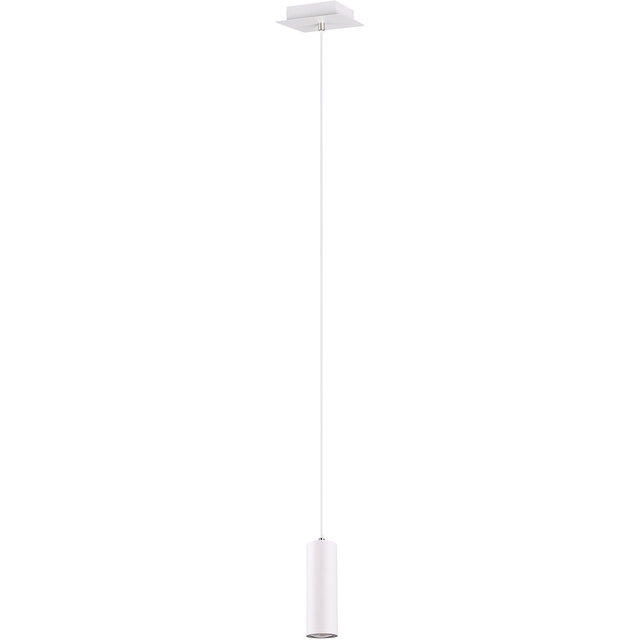 witte ronde LED hanglamp met GU10 fitting en modern design, 35W, 1-lichts variant