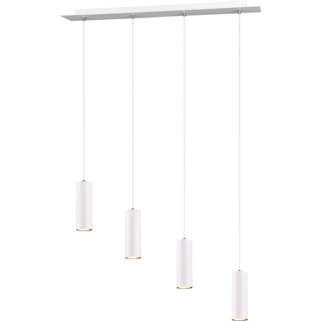 Witte moderne LED hanglamp met 4 lichtpunten en 35W vermogen in mat wit Witte moderne LED hanglamp met 4 lichtpunten en 35W vermogen in mat wit