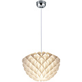 Trion Talia Fabric LED Pendant Lamp - Matte White, Round, E27 Fitting, Modern Design