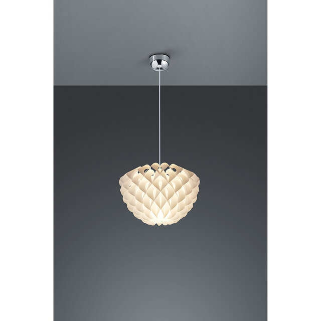 moderne mat witte LED hanglamp met E27 fitting en 60W vermogen voor sfeervolle verlichting