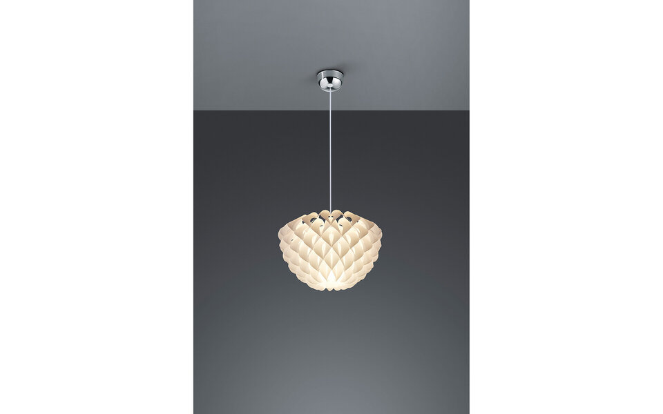 HLW LED Trion Talia Stoffen LED Hanglamp - Mat Wit, Rond, E27 Fitting, Modern Design HLW LED Trion Talia Stoffen LED Hanglamp - Mat Wit, Rond, E27 Fitting, Modern Design