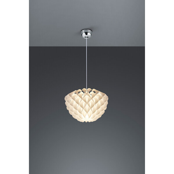 HLW LED Trion Talia Stoffen LED Hanglamp - Mat Wit, Rond, E27 Fitting, Modern Design HLW LED Trion Talia Stoffen LED Hanglamp - Mat Wit, Rond, E27 Fitting, Modern Design