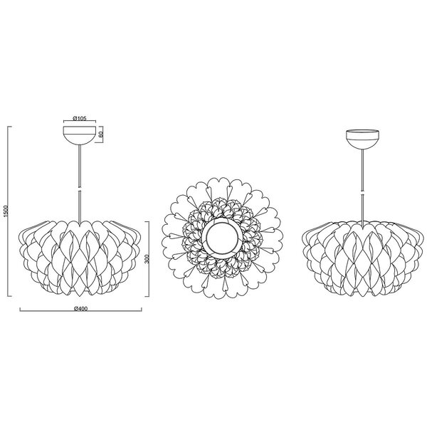 HLW LED Trion Talia Stoffen LED Hanglamp - Mat Wit, Rond, E27 Fitting, Modern Design HLW LED Trion Talia Stoffen LED Hanglamp - Mat Wit, Rond, E27 Fitting, Modern Design