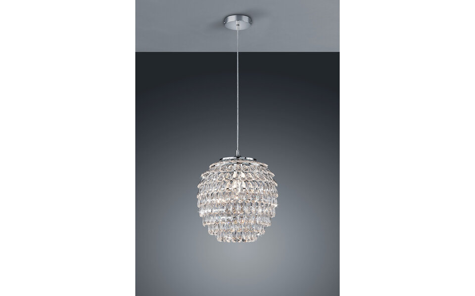 HLW LED LED Pendant Lamp Trion Pety - Elegant Matte Chrome Aluminum E27 Fitting