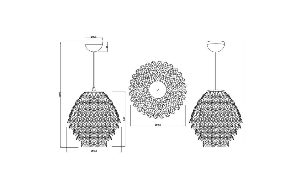 HLW LED LED Pendant Lamp Trion Pety - Elegant Matte Chrome Aluminum E27 Fitting