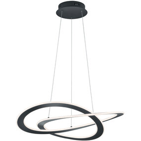 Dimbare LED Hanglamp 52W - Warm Wit Mat Antraciet Dimbare LED Hanglamp 52W - Warm Wit Mat Antraciet