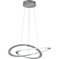 Dimbare LED Hanglamp 52W - Warm Wit Mat Nikkel Dimbare LED Hanglamp 52W - Warm Wit Mat Nikkel