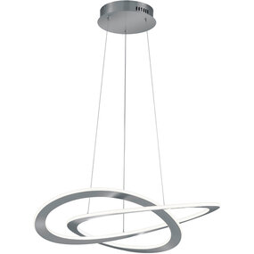 Dimbare LED Hanglamp 52W - Warm Wit Mat Nikkel Dimbare LED Hanglamp 52W - Warm Wit Mat Nikkel