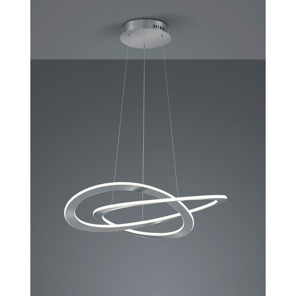 HLW LED LED Hanglamp 52W Dimbaar - Warm Wit 3000K - Witte Mat Nikkel Trion Oaky HLW LED LED Hanglamp 52W Dimbaar - Warm Wit 3000K - Witte Mat Nikkel Trion Oaky