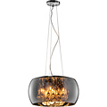 LED Pendant Lamp with Glass - Trion Vapiro 5-light Round Matte Chrome, G9 Fitting