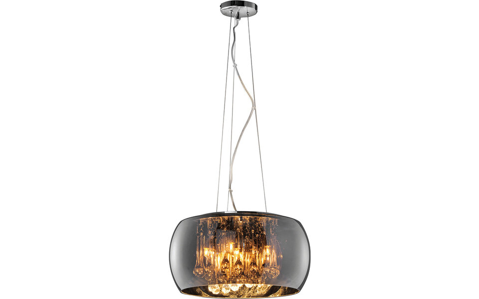 HLW LED LED Pendant Lamp with Glass - Trion Vapiro 5-light Round Matte Chrome, G9 Fitting