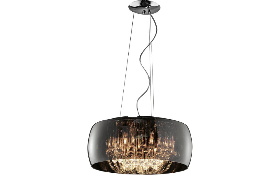 HLW LED LED Pendant Lamp with Glass - Trion Vapiro 6-light Round Matte Chrome LED Lamp