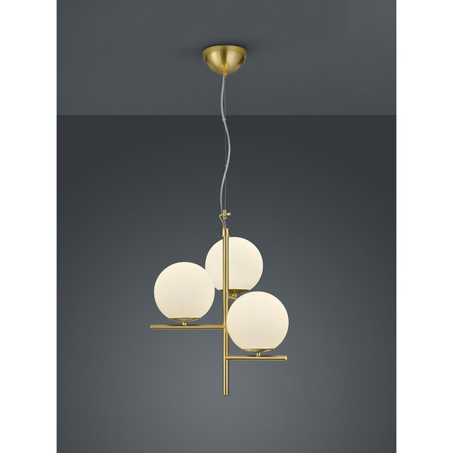 gouden moderne LED hanglamp met E14 fitting en 28W vermogen in strakke vorm