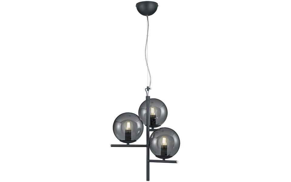 HLW LED LED Pendant Lamp Trion Pora - Round, Matte Anthracite Aluminum, 3x E14 Fitting