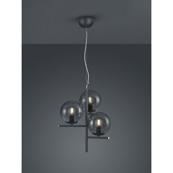 HLW LED LED Hanglamp Trion Pora - Rond, Mat Antraciet Aluminium, 3x E14 Fitting HLW LED LED Hanglamp Trion Pora - Rond, Mat Antraciet Aluminium, 3x E14 Fitting
