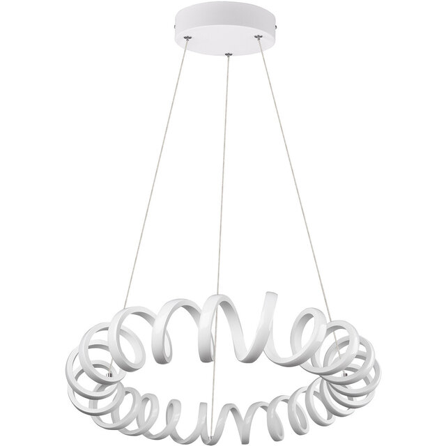 Dimbare moderne witte LED hanglamp 33W met natuurlijk wit licht 4000K in strakke ronde vorm