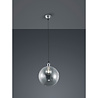 ronde LED hanglamp in mat nikkel met E27 fitting en modern aluminium design, 28W vermogen