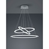 Moderne dimbare hanglamp in nikkel met witte kap en warm wit licht van 75W