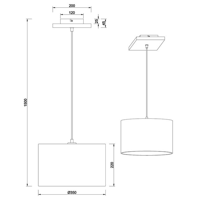 HLW LED LED Hanglamp Trion Elmo - Rond Antiek Nikkel Aluminium met E27 Fitting