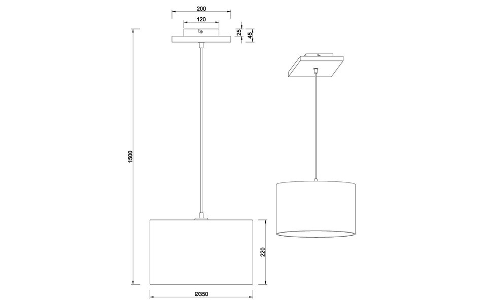 HLW LED LED Pendant Lamp Trion Elmo - Round Antique Nickel Aluminum with E27 Fitting