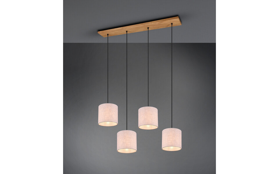 HLW LED LED Hanglamp Trion Elmo - 4-lichts E27 fitting, Antiek Nikkel aluminium