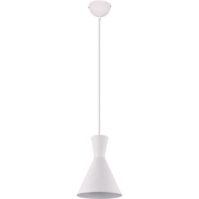 Ronde mat witte LED hanglamp met E27 fitting en 28W vermogen in modern design