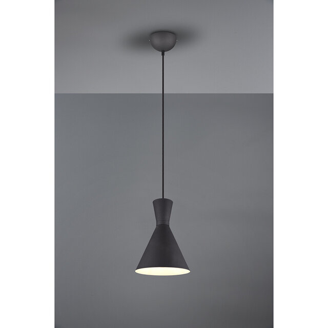 HLW LED Zwarte LED Hanglamp Trion Ewomi - 1-lichts, Mat Zwart Aluminium, E27 Fitting