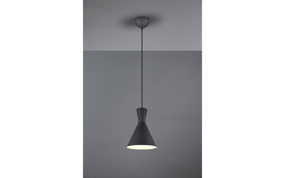 HLW LED Zwarte LED Hanglamp Trion Ewomi - 1-lichts, Mat Zwart Aluminium, E27 Fitting