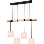 HLW LED LED Hanglamp Trion Oden - Mat Zwarte LED Hanglamp 4-lichts met E27 Fitting