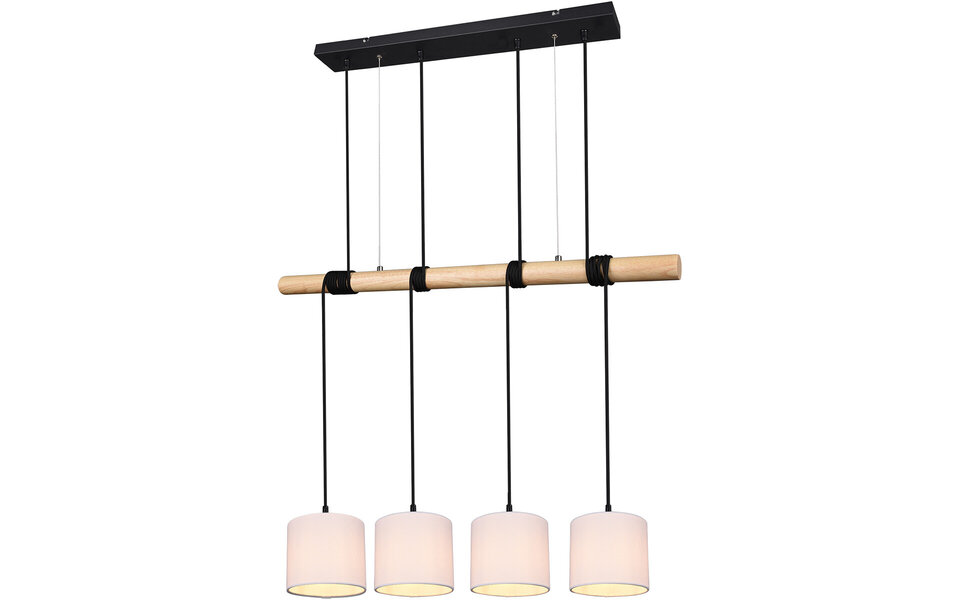 HLW LED LED Hanglamp Trion Oden - Mat Zwarte LED Hanglamp 4-lichts met E27 Fitting