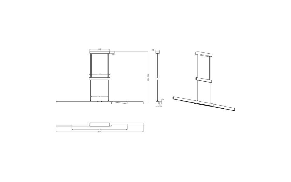 HLW LED LED Pendant Lamp Trion Trojan 54W - Matte Nickel, Aluminum, Up & Down Lighting
