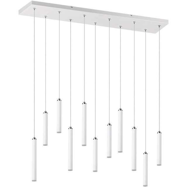 witte moderne LED hanglamp met 22W vermogen en warm wit licht dimbaar