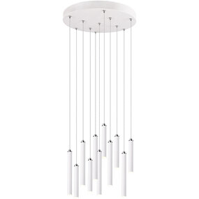 Dimbare LED Hanglamp 22W - Warm Wit - Mat Wit Aluminium Dimbare LED Hanglamp 22W - Warm Wit - Mat Wit Aluminium