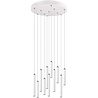 Ronde dimbare LED hanglamp van mat wit aluminium met 22W vermogen en warm wit licht