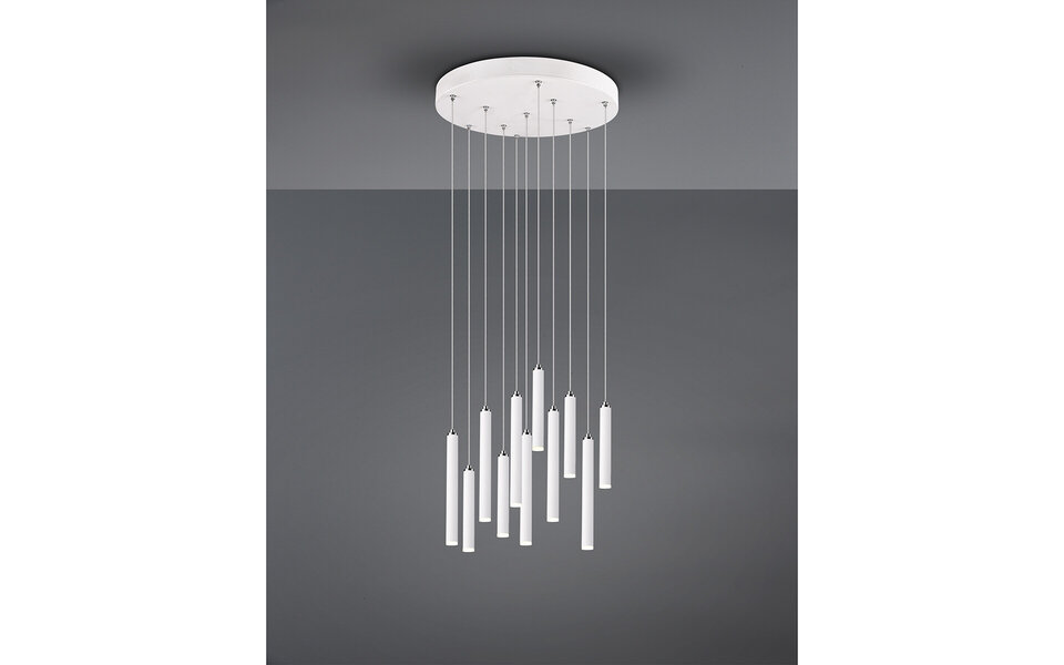 HLW LED LED Pendant Lamp Trion Tular 22W - Dimmable, Warm White 3000K, Matte White Aluminum