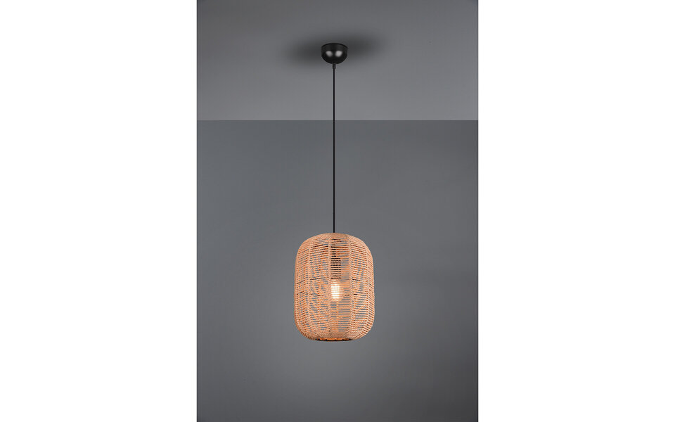 HLW LED Black LED Pendant Lamp Trion Tuna XL - Round, Modern Design, E27 Fitting