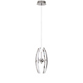 LED Hanglamp 12W - Witte LED Hanglamp met Neutraal Wit Licht 4000K - Mat Chroom