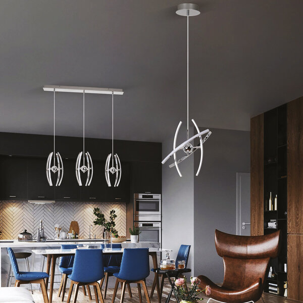 HLW LED LED Hanglamp 12W - Witte LED Hanglamp met Neutraal Wit Licht 4000K - Mat Chroom HLW LED LED Hanglamp 12W - Witte LED Hanglamp met Neutraal Wit Licht 4000K - Mat Chroom