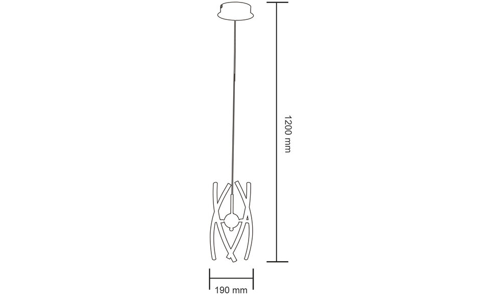 HLW LED LED Pendant Lamp 12W - White LED Pendant Lamp with Neutral White Light 4000K - Matte Chrome
