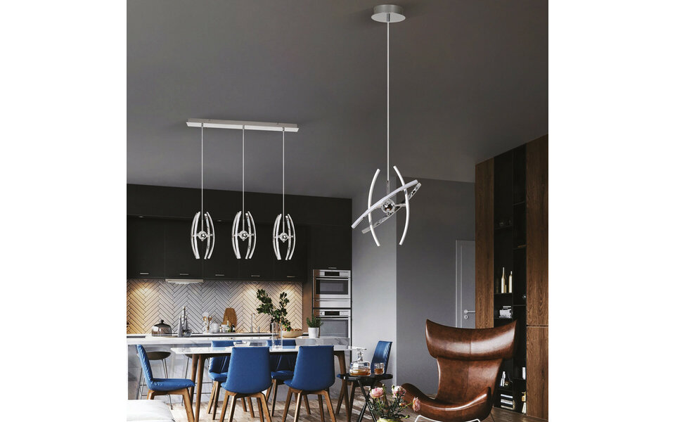 HLW LED 36W LED Pendant Light - White LED Pendant Light with Natural Neutral White Light 4000K