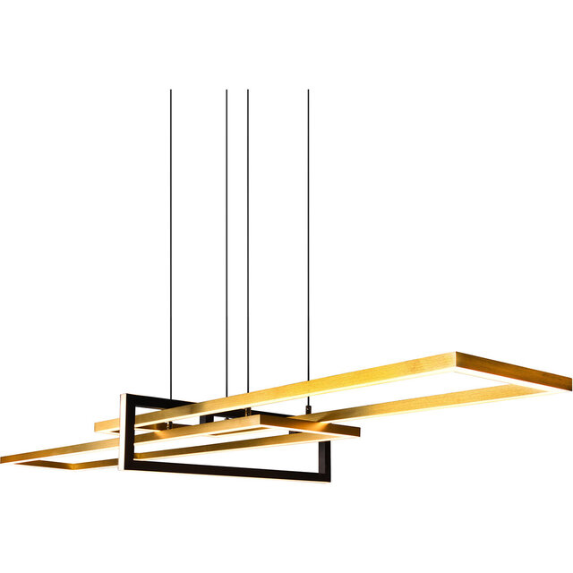 HLW LED Dimmable LED Pendant Light 34W - Matte Black/Gold - Warm White 3000K - Aluminum