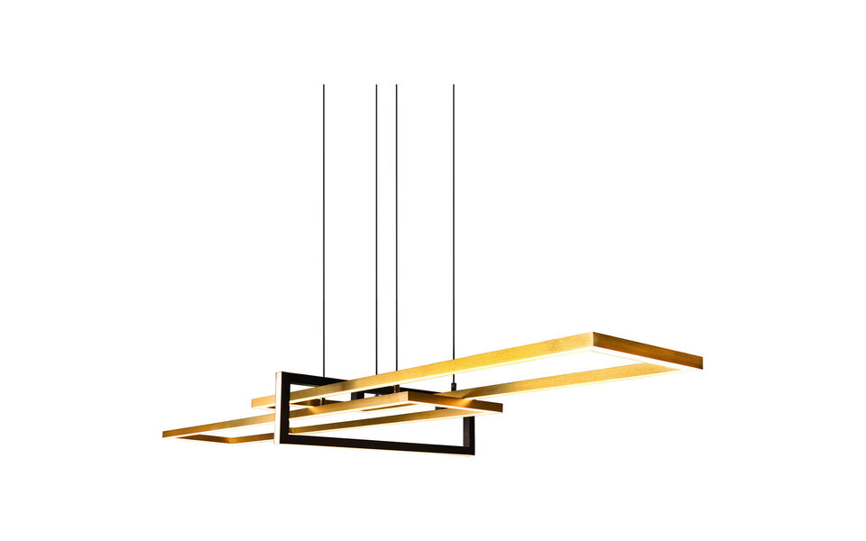 HLW LED Dimmable LED Pendant Light 34W - Matte Black/Gold - Warm White 3000K - Aluminum